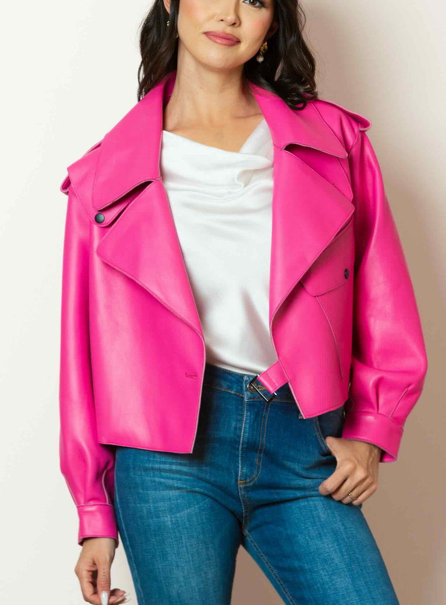 Oversized Moto Leather Jacket main image 1