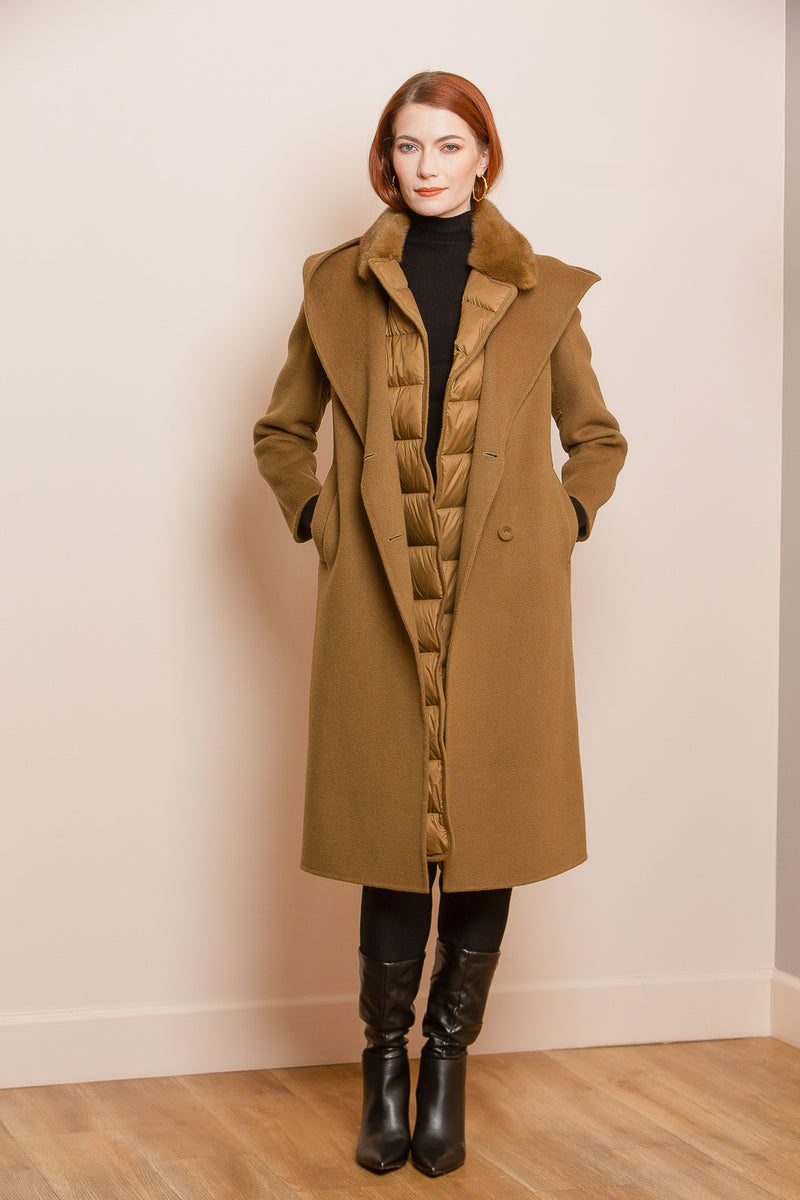 Wool Puffer Combo Hooded Coat with Fur Trim – Jessie Liu Collection