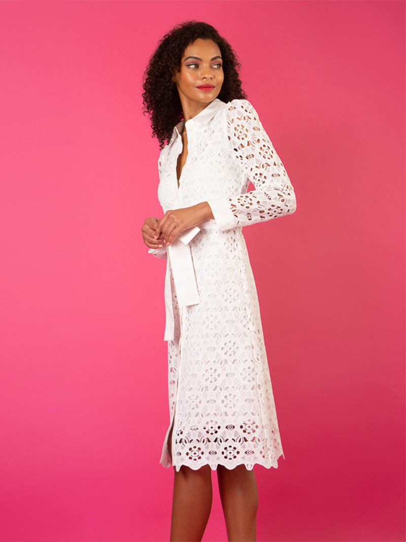 white lace shirt dress Guipure – Jessie Liu Collection Black Puff Sleeve Dresses Hand wash cold Style:EE0164AMG sizescale:20
