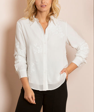 Gemma Sequin Embroidered Silk Shirt