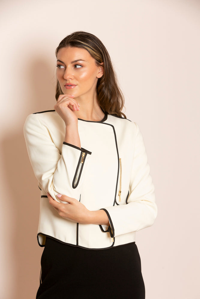 Freya Short Jacket with Contrast Binding Details