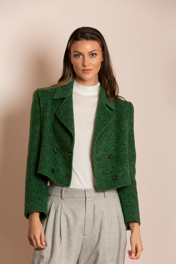 Mackenzie Camel Hair and Mulberry Silk Blended Short Jacket