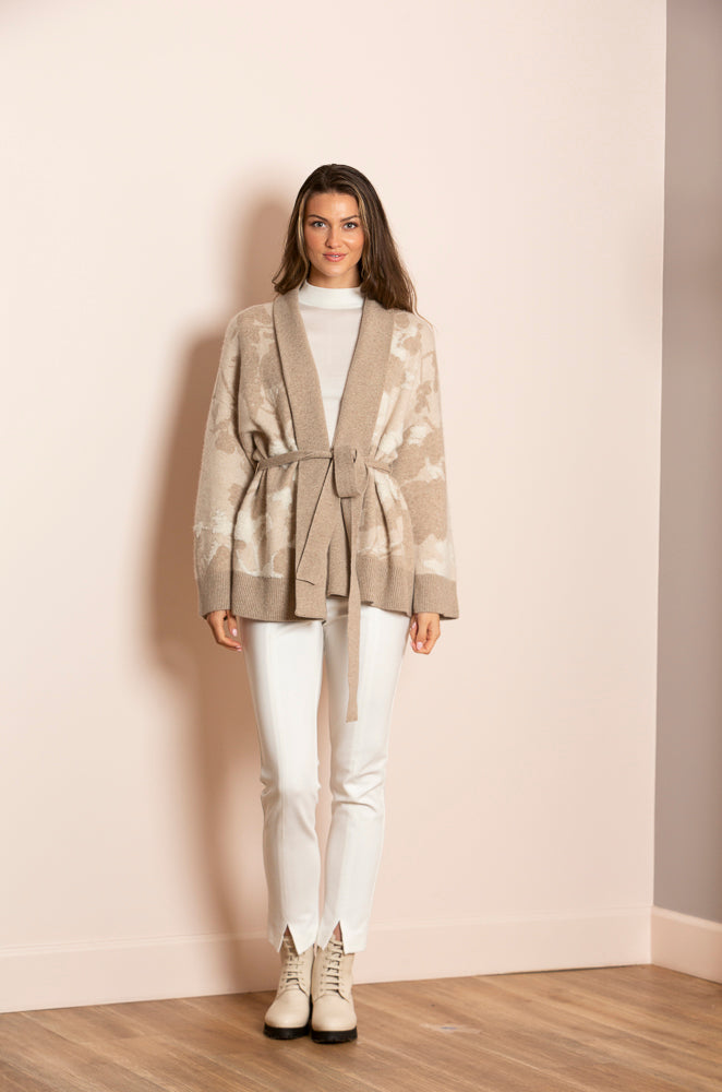 Cecilia 100% Cashmere Double Jacquard Cardigan