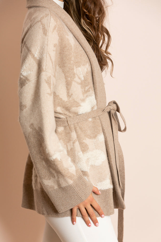 Cecilia 100% Cashmere Double Jacquard Cardigan