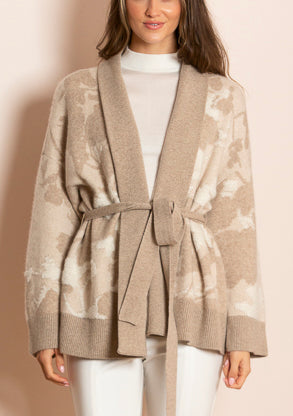 Cecilia 100% Cashmere Double Jacquard Cardigan