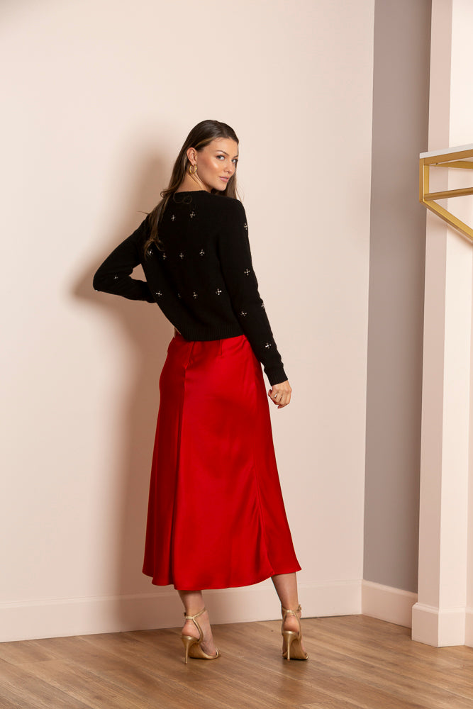 Amora Satin Trumpet Skirt