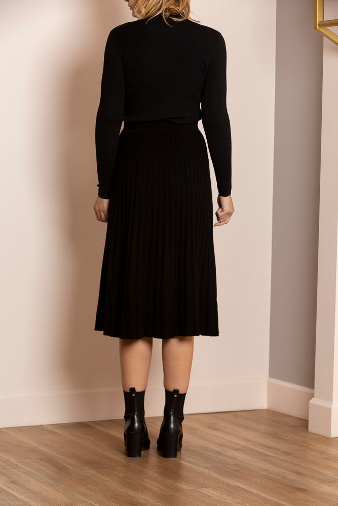 Catherine Merino Wool Pleated Knit Skirt