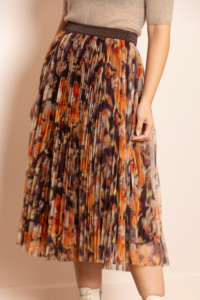 Selah Printed Tulle Pleats Skirt