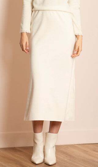 Melissa Wool Blended Ponte Midi Skirt