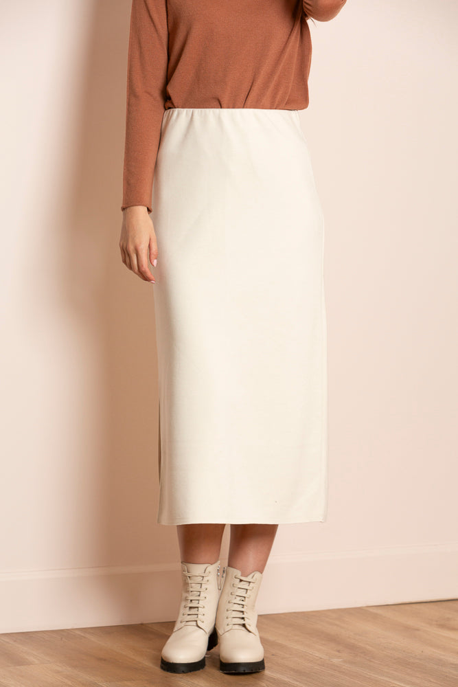 Melissa Wool Blended Ponte Midi Skirt