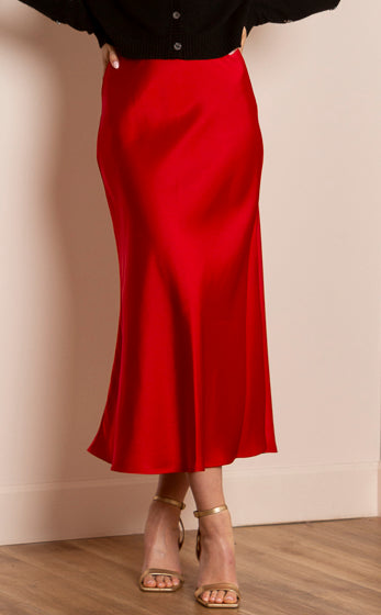 Amora Satin Trumpet Skirt