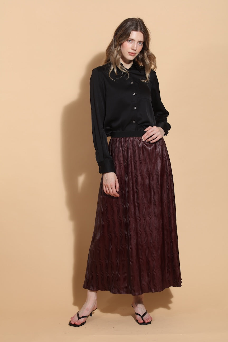 Button Down Silk Shirt with Pocket