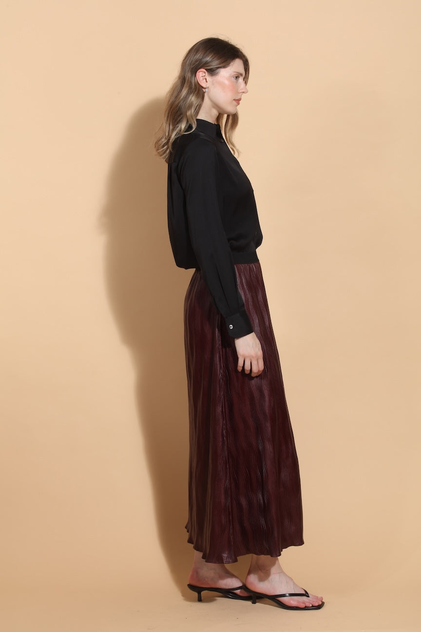 Button Down Silk Shirt with Pocket