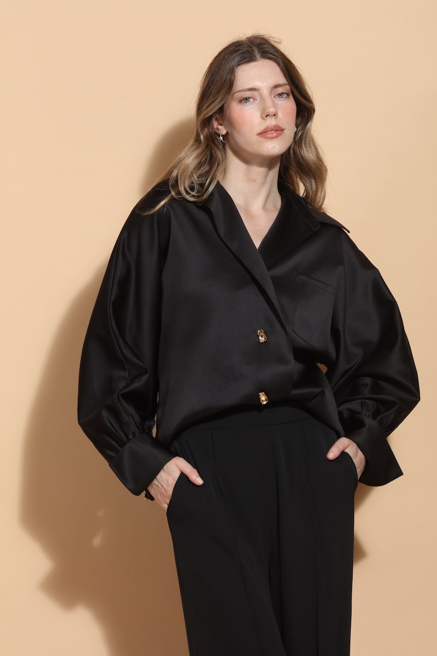 Kimberly Over Sized Shirt with Jewel Buttons