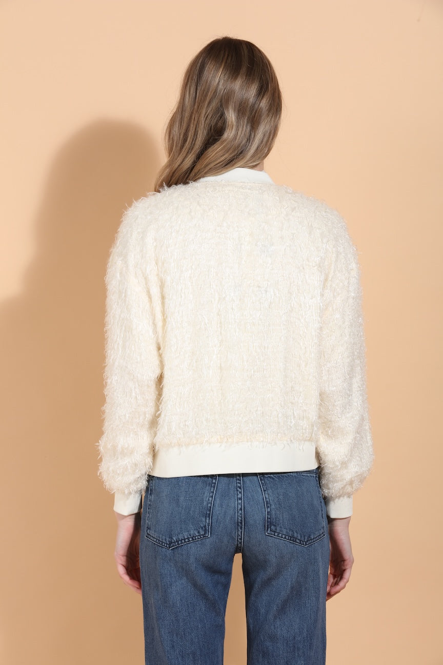 Textured Silk Bomber Jacket