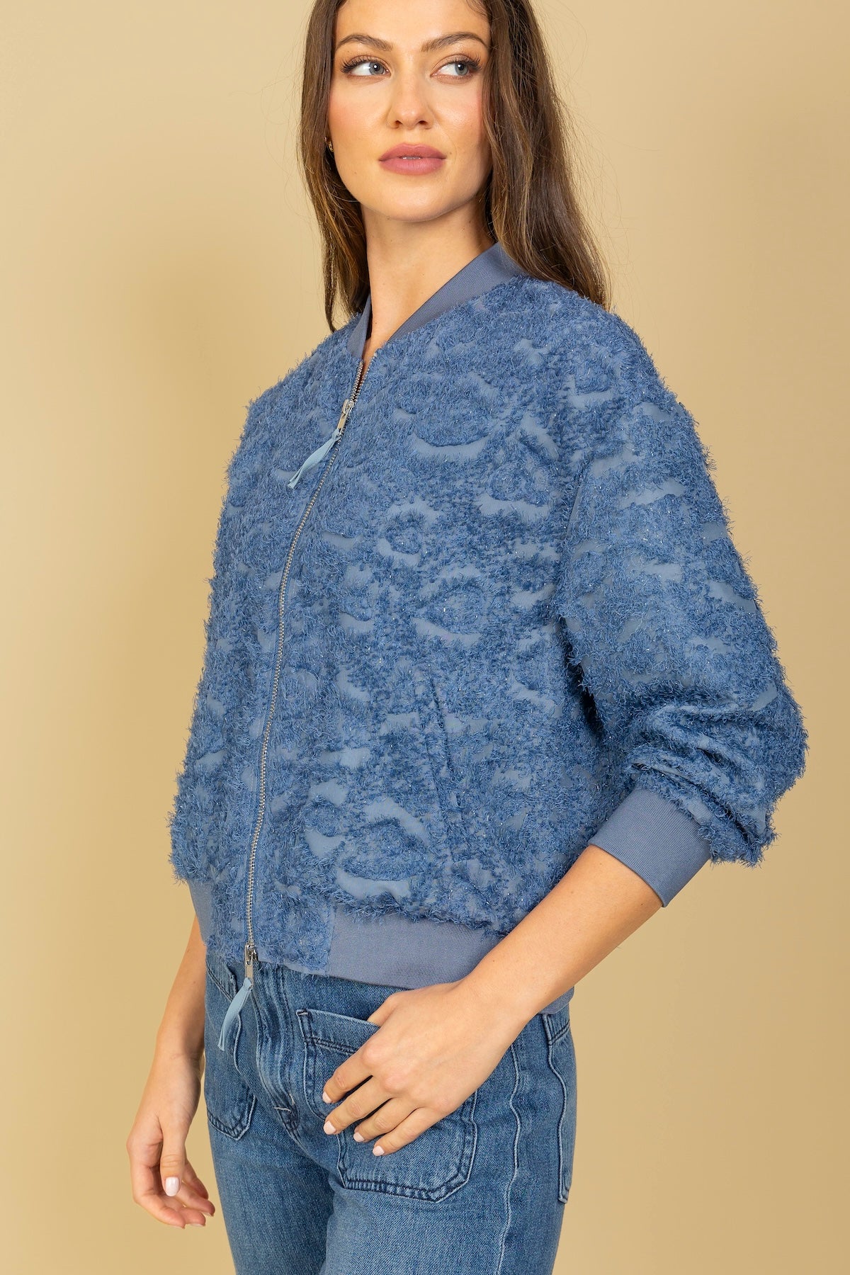 Textured Bomber Jacket