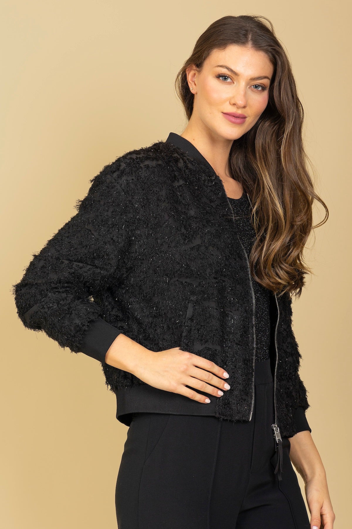 Textured Bomber Jacket