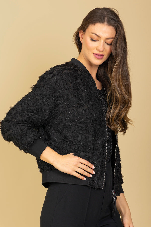 Textured Bomber Jacket