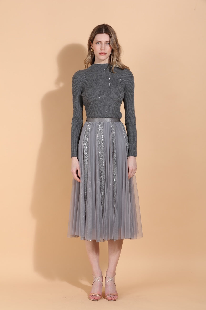 Sequined Tulle Skirt