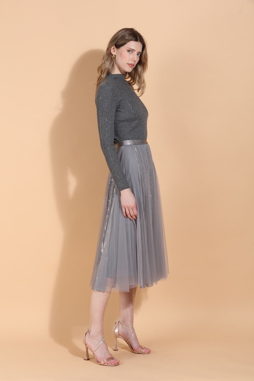 Sequined Tulle Skirt