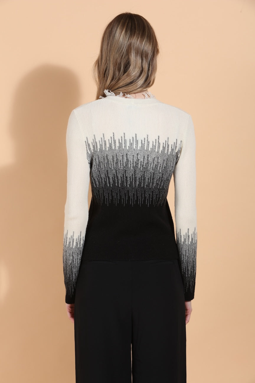 Merino Wool Blended Cardigan with Fringe