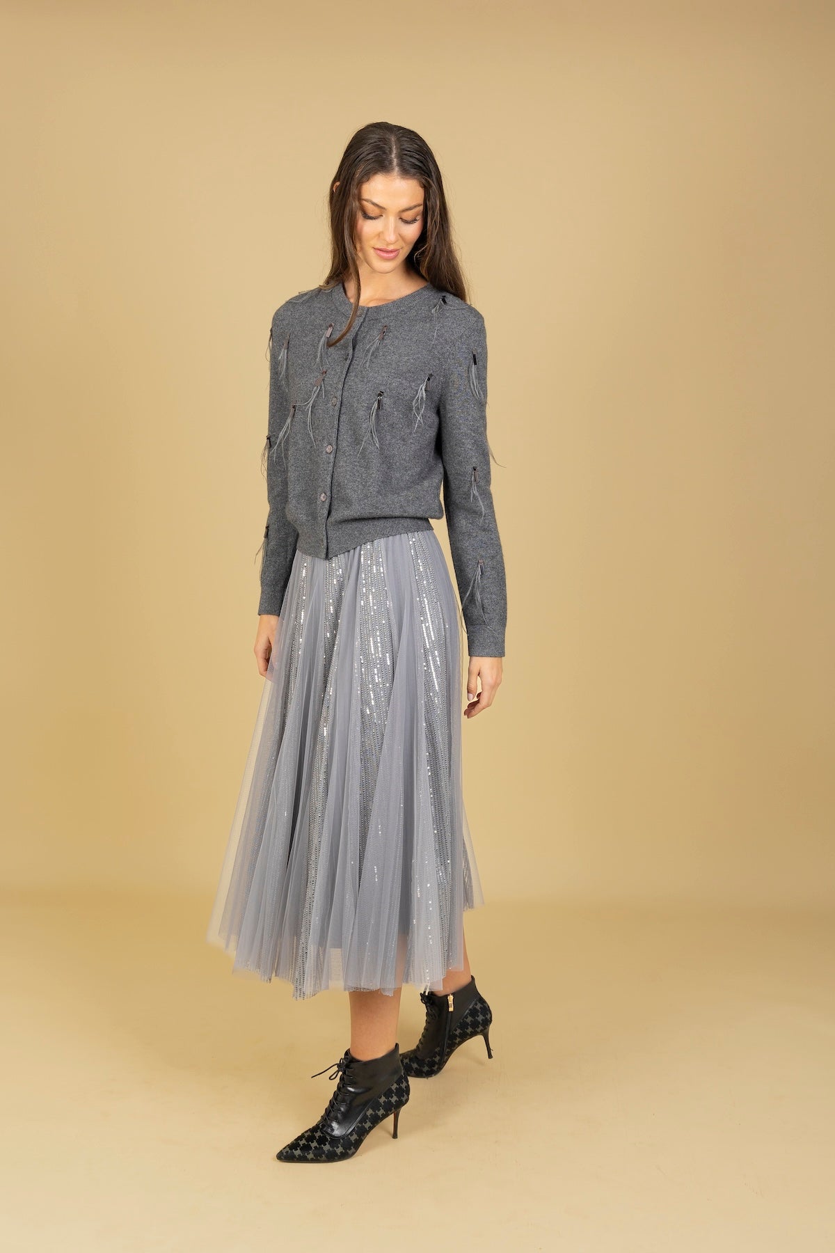 Sequined Tulle Skirt