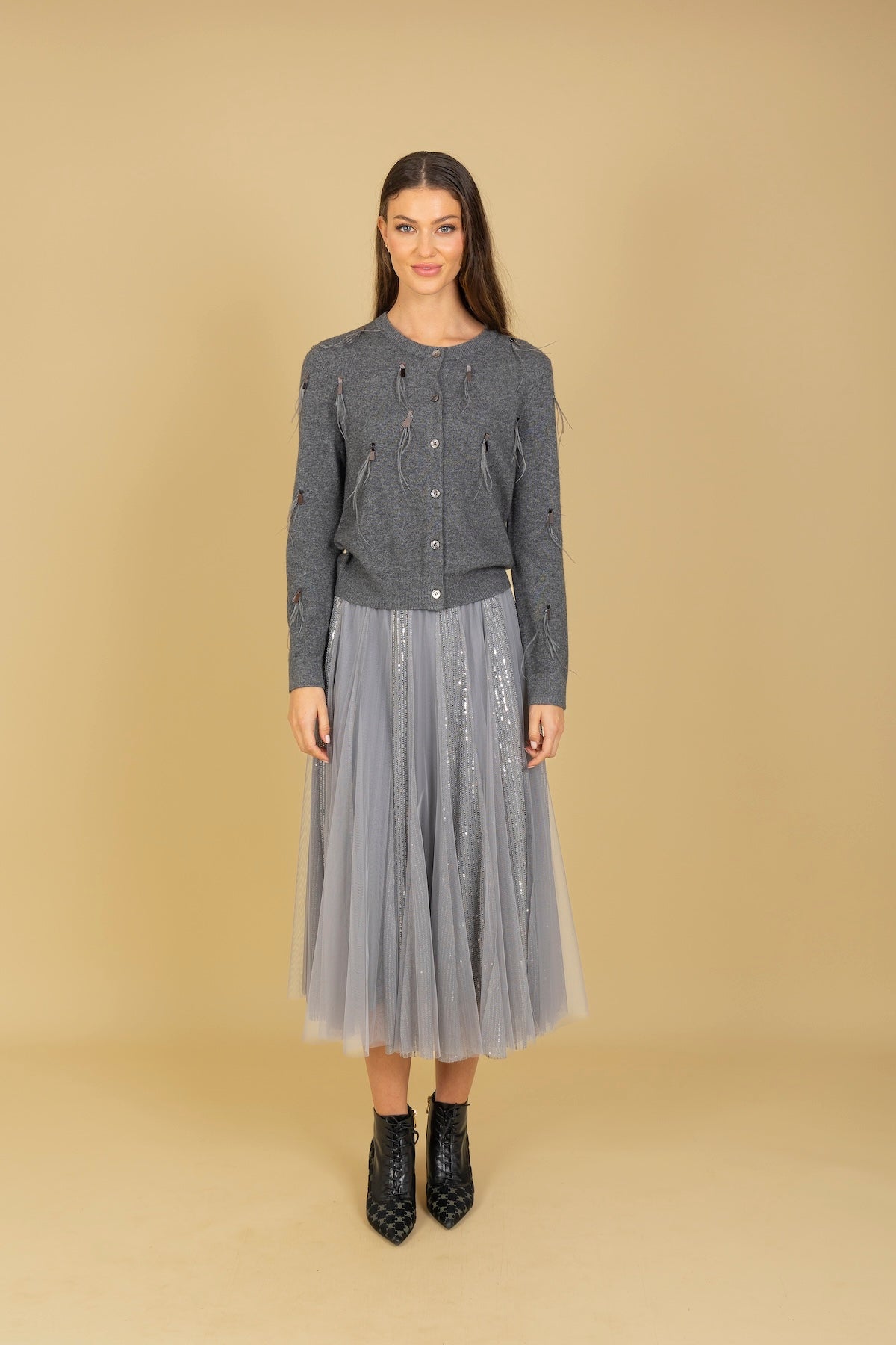 Sequined Tulle Skirt