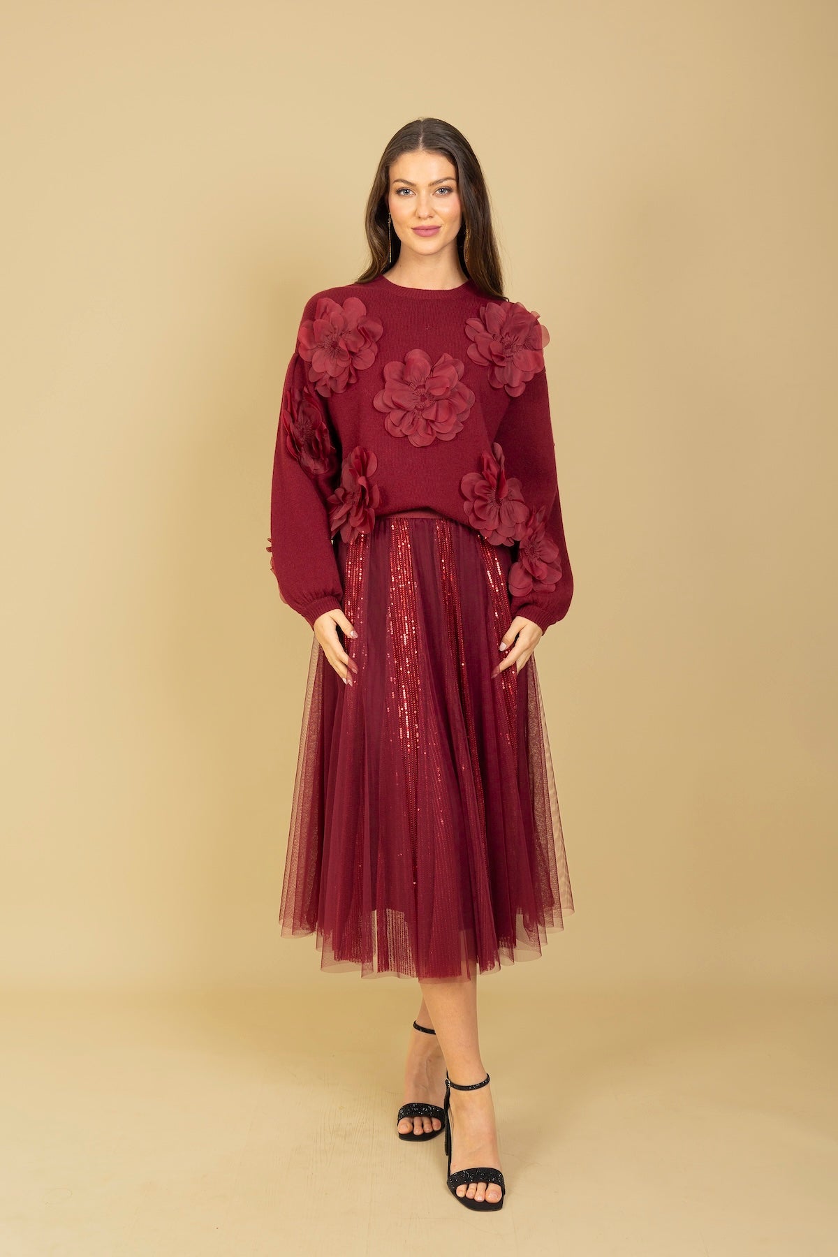 Sequined Tulle Skirt