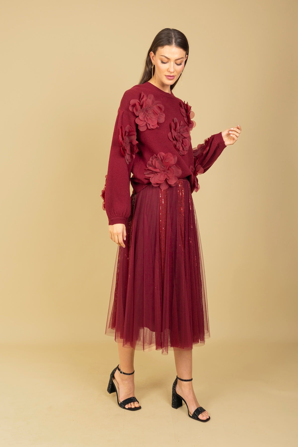 Sequined Tulle Skirt