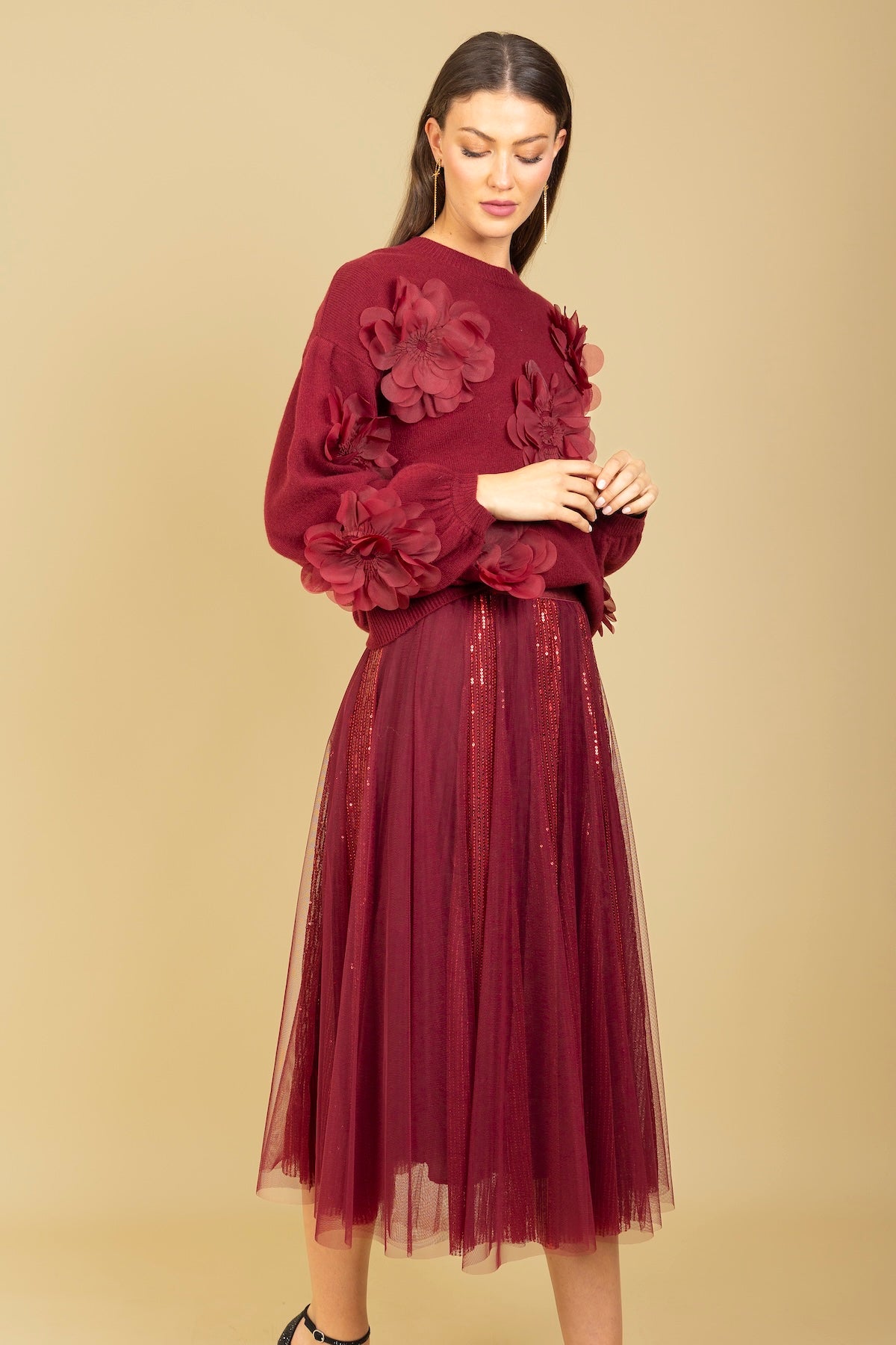 Sequined Tulle Skirt