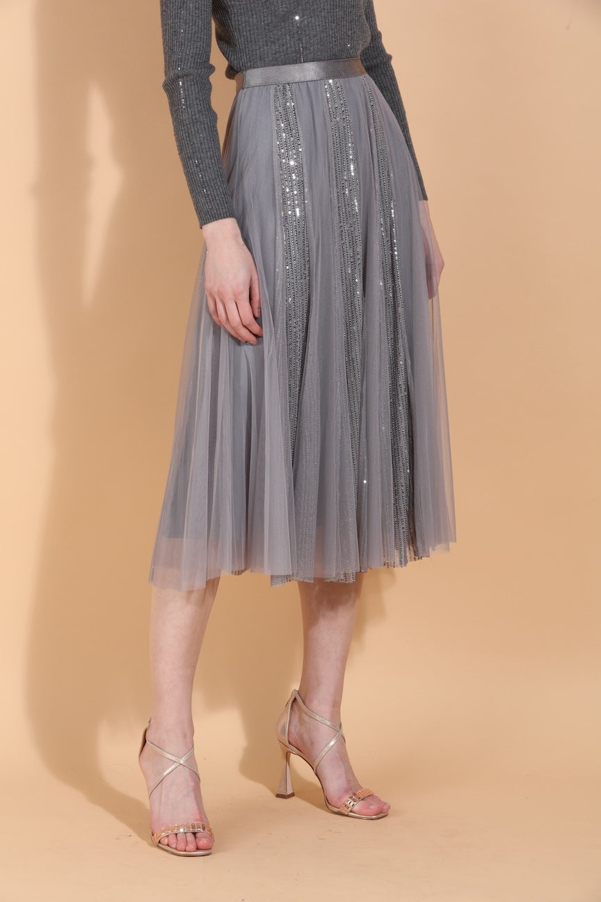 Sequined Tulle Skirt