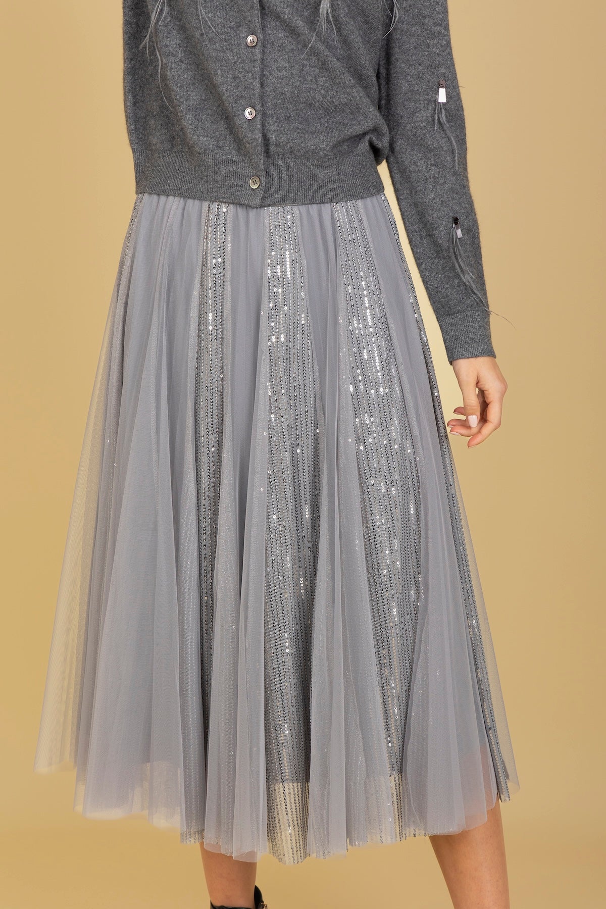 Sequined Tulle Skirt