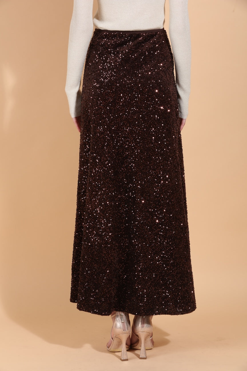Sequined A-Line Maxi Skirt