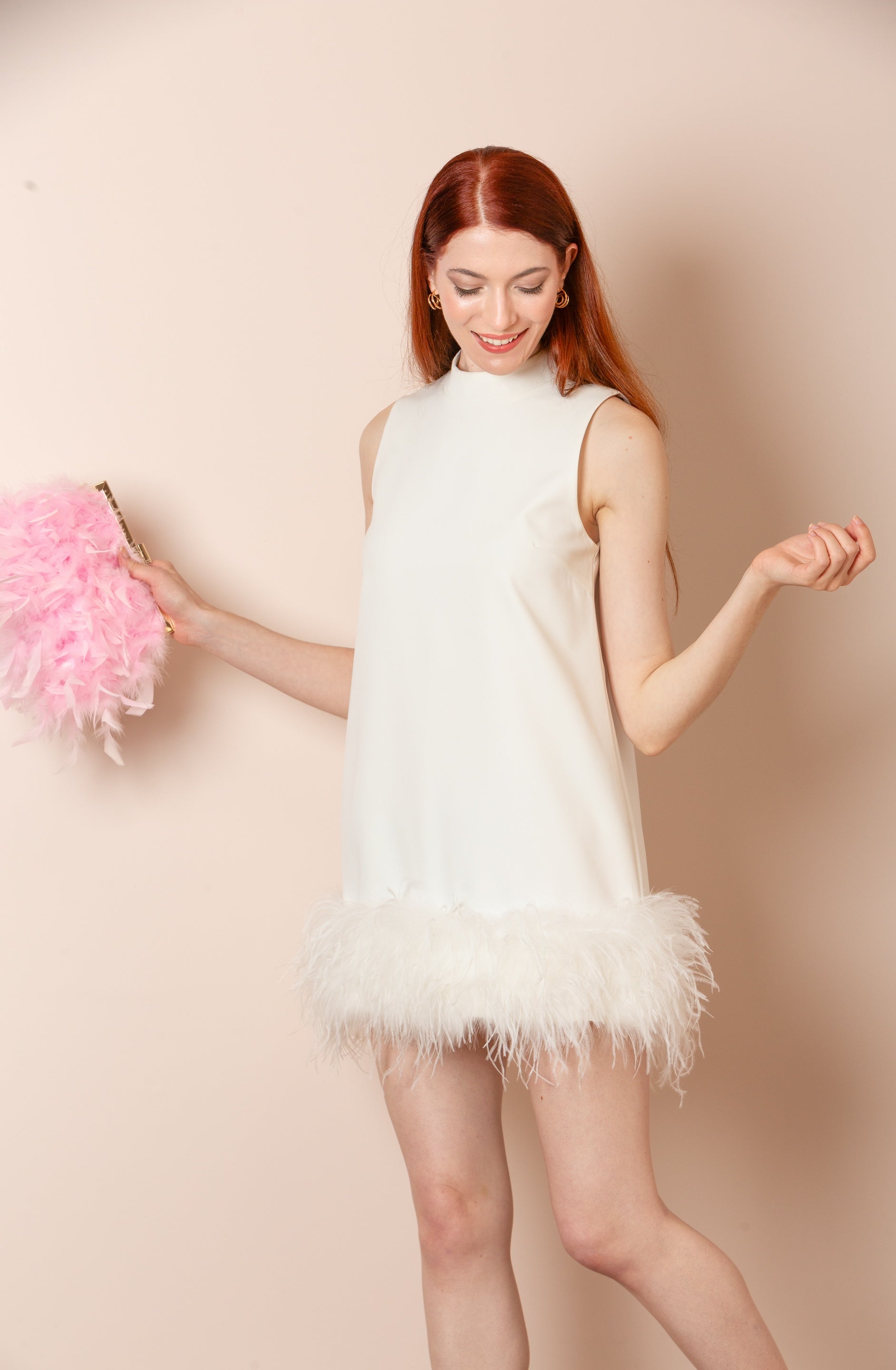 Sleeveless Cotton Feather Dress