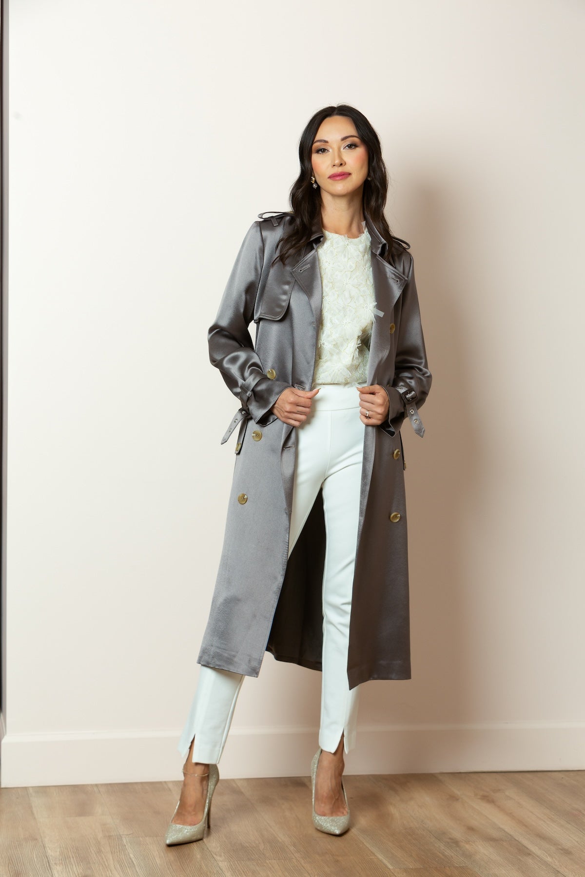 Satin Trench Coat