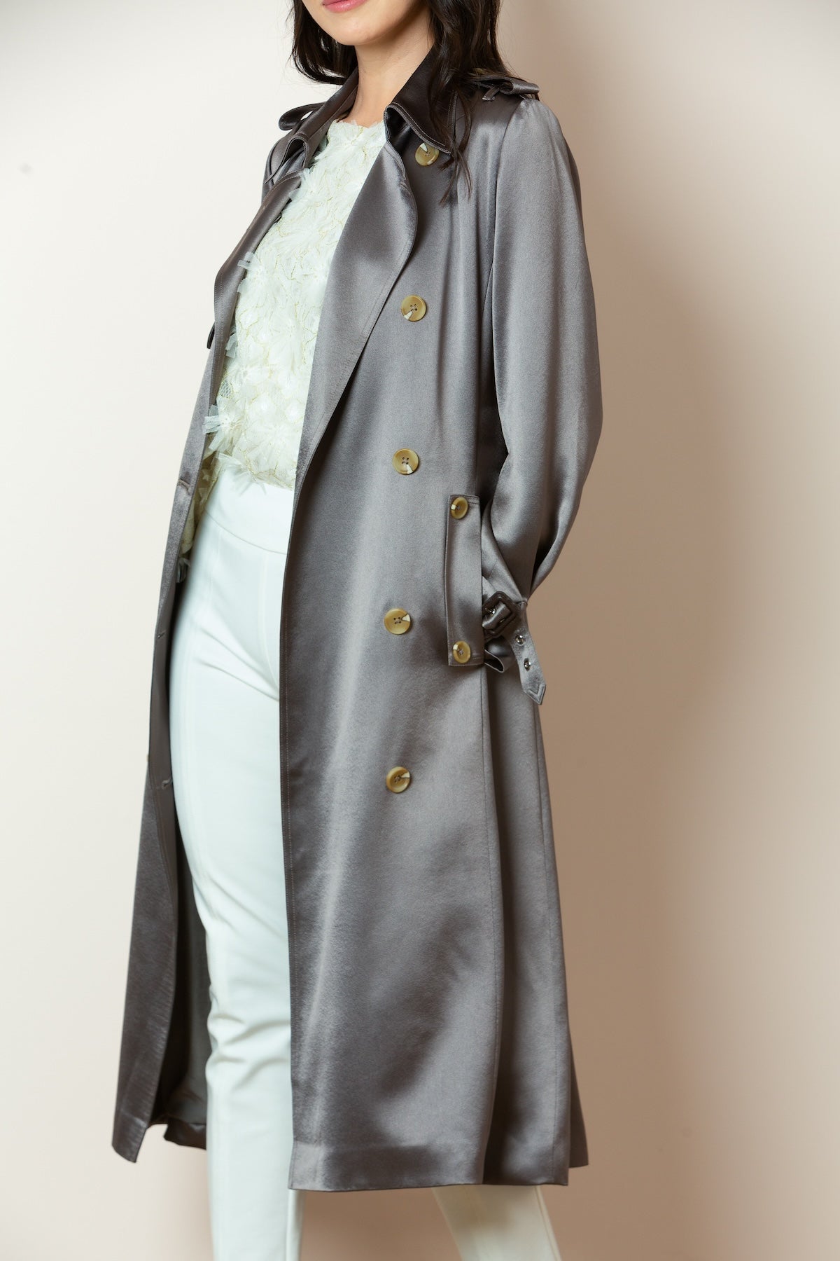 Satin Trench Coat