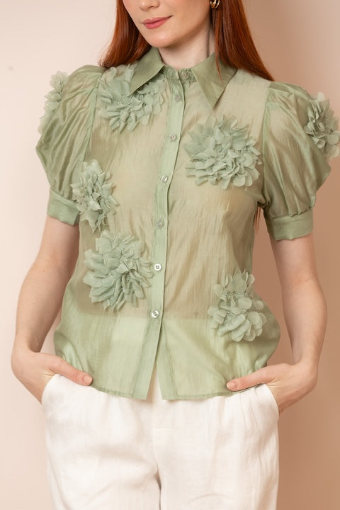 Emery Blouse in Sage