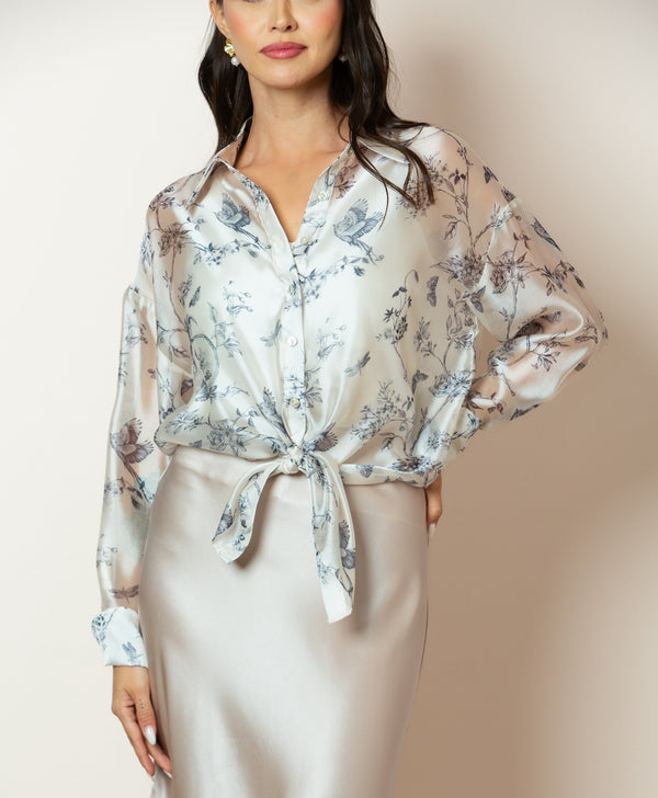 Taylor Printed Oversize Shirt Blouse