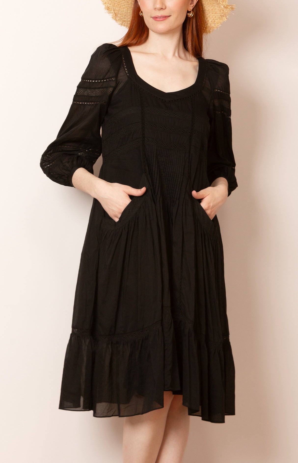 Amanda Square Neckline Cotton Dress