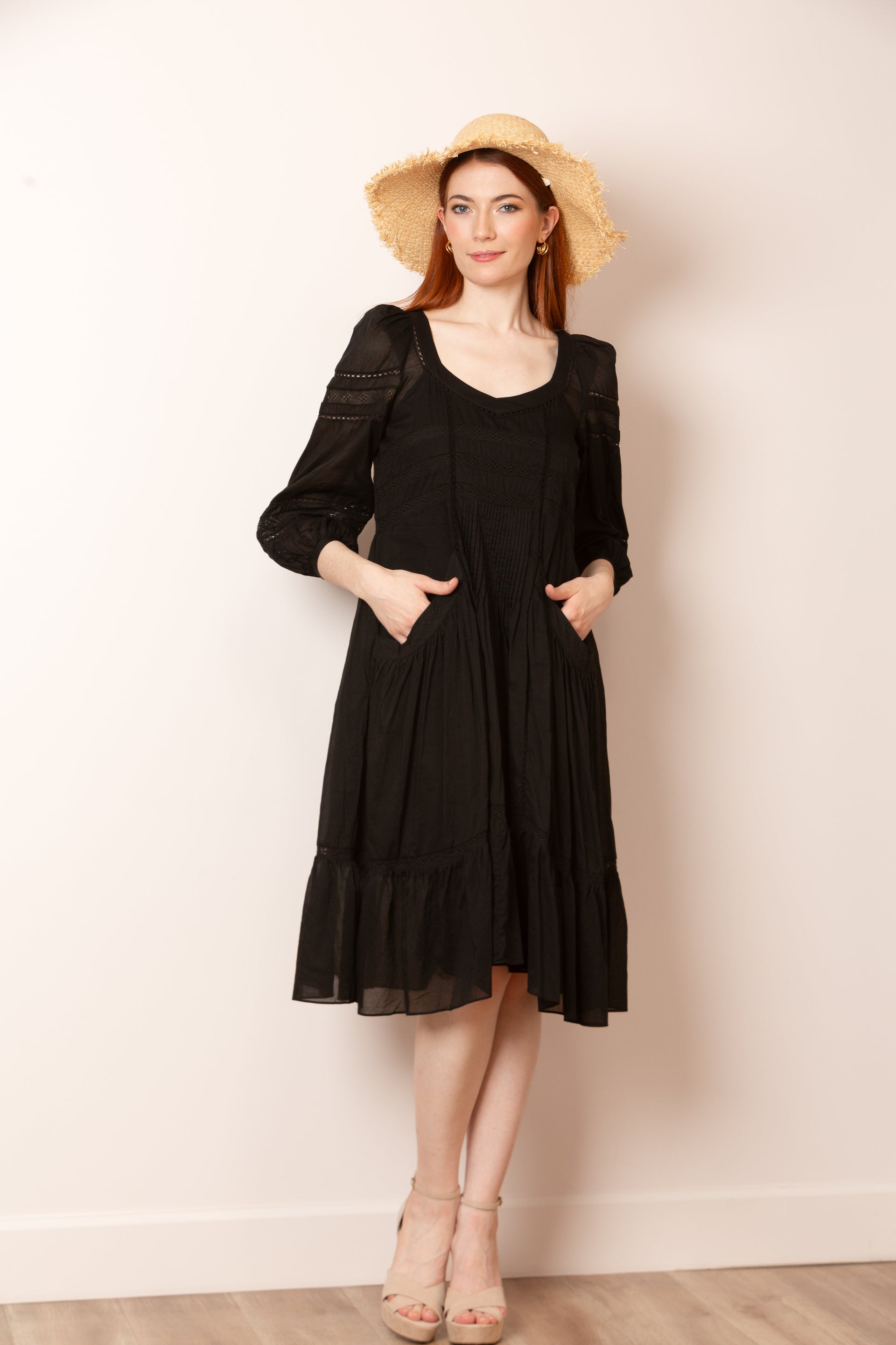 Amanda Square Neckline Cotton Dress