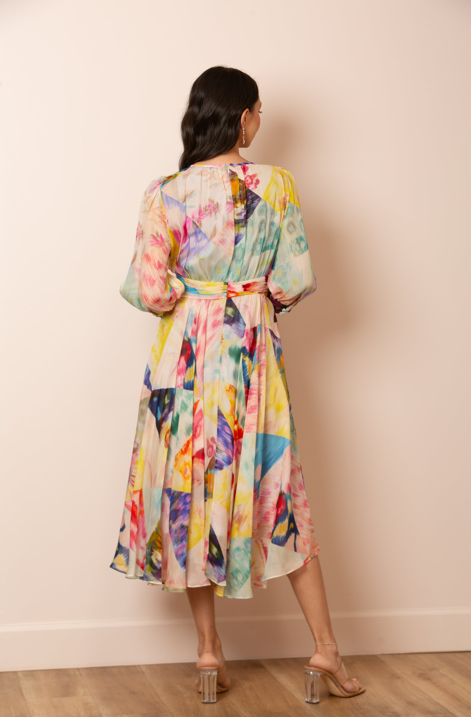 nora silk dress Nora Print Silk Midi Length Dress Jessie Liu Collection