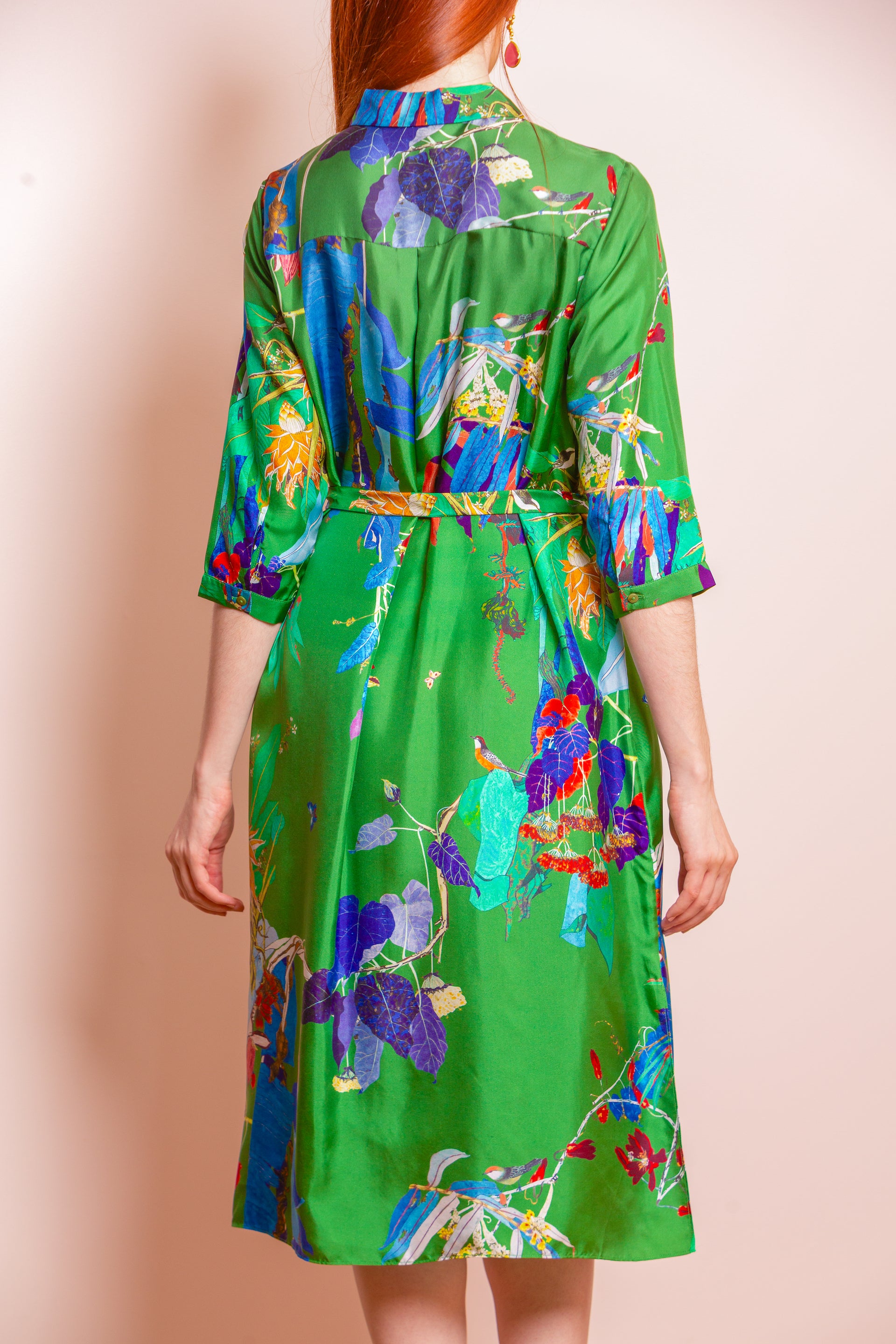 Grace  Silk Twill Print Shirt Dress