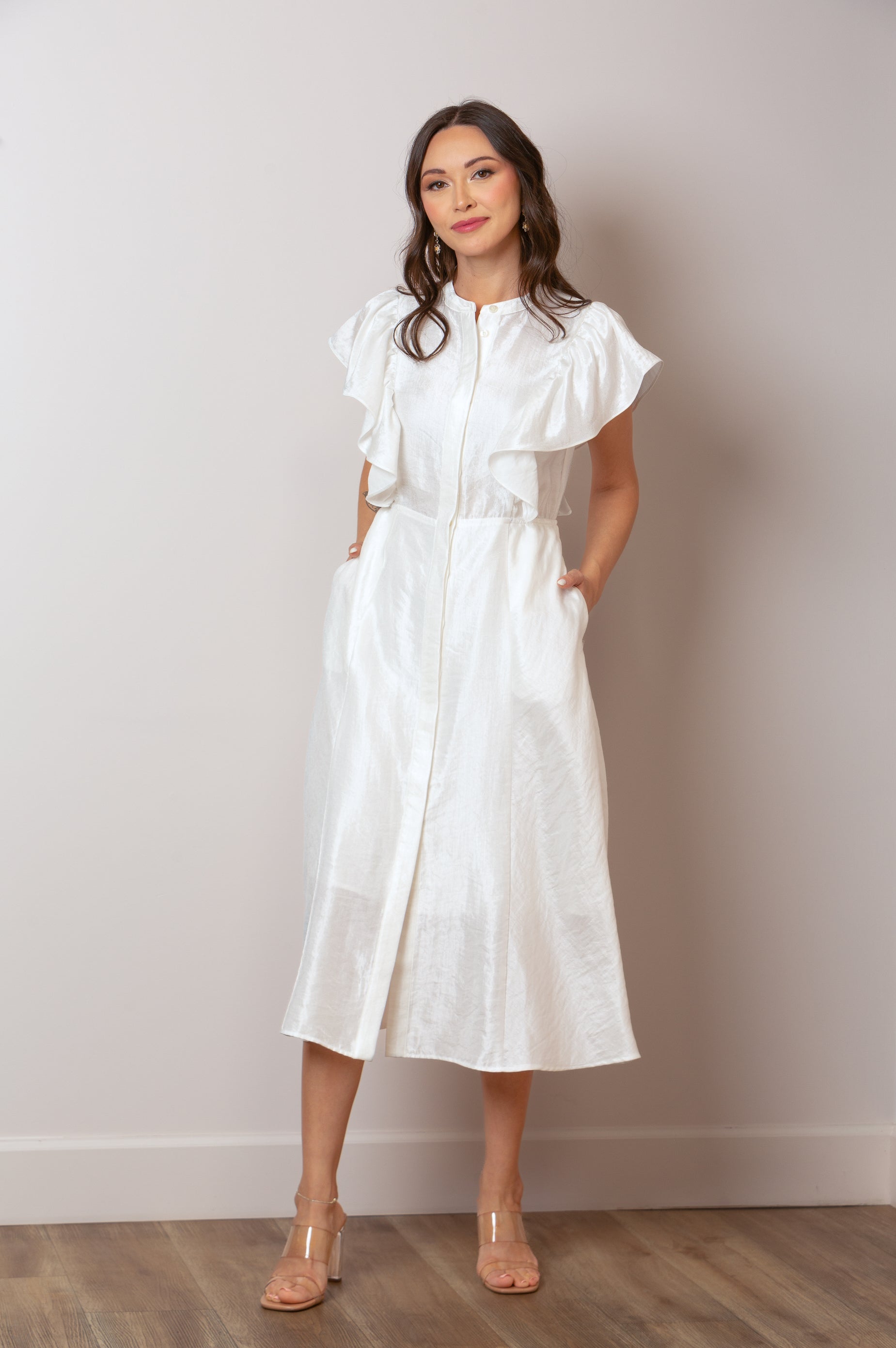 April Linen Dress in White Jessie Liu Collection April Linen Dress in White Jessie Liu Collection