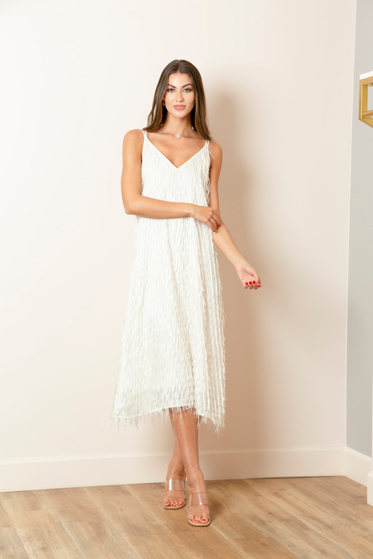 white christmas dresses Tassel Dress with Crossed Straps Jessie Liu Collection white christmas dresses Tassel Dress with Crossed Straps Jessie Liu Collection