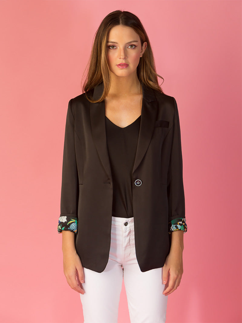 Acetate Jacket with Contrast Lining